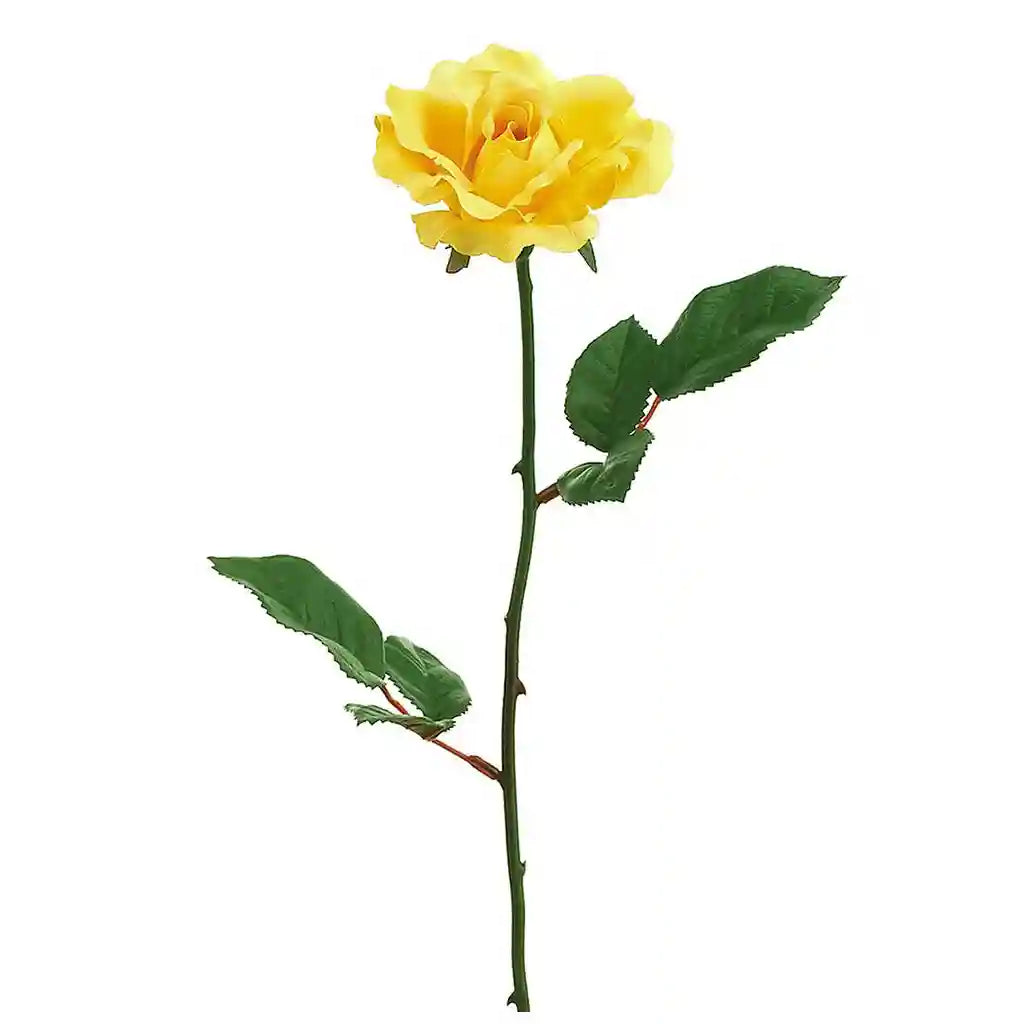 23IN Single Medium Rose Spray�x1�Yellow