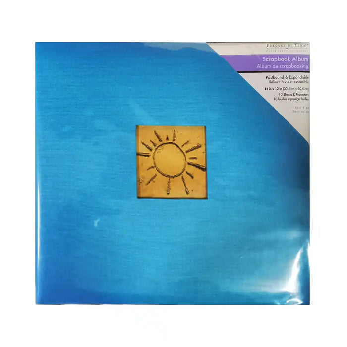 Scrapbook Album: 12"x12" PostBound w/10shts&prot Aqua Linen
