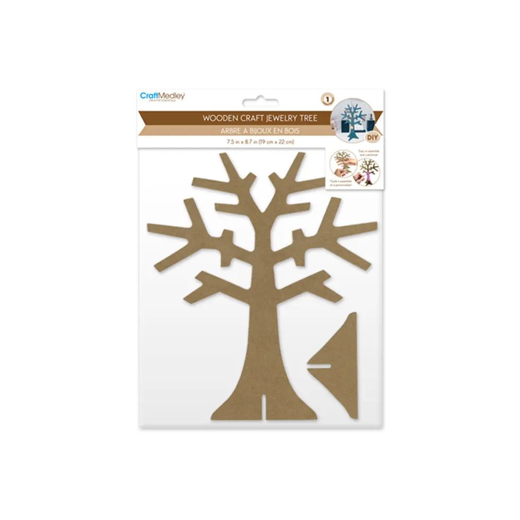 Wood Craft: 7.5"x8.7" DIY Jewelry Tree 3mm(T)