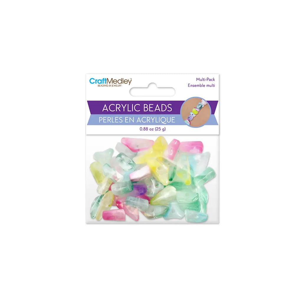 Acrylic Beads: 25g Frosted Marble Multi-Packs 17mm Pebble Chip