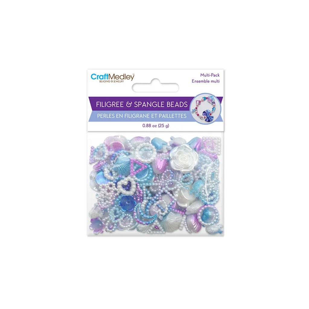 Craft Medley: 25g Filigree &amp; Spangles Elegance Mix Mardi Gras Mix
