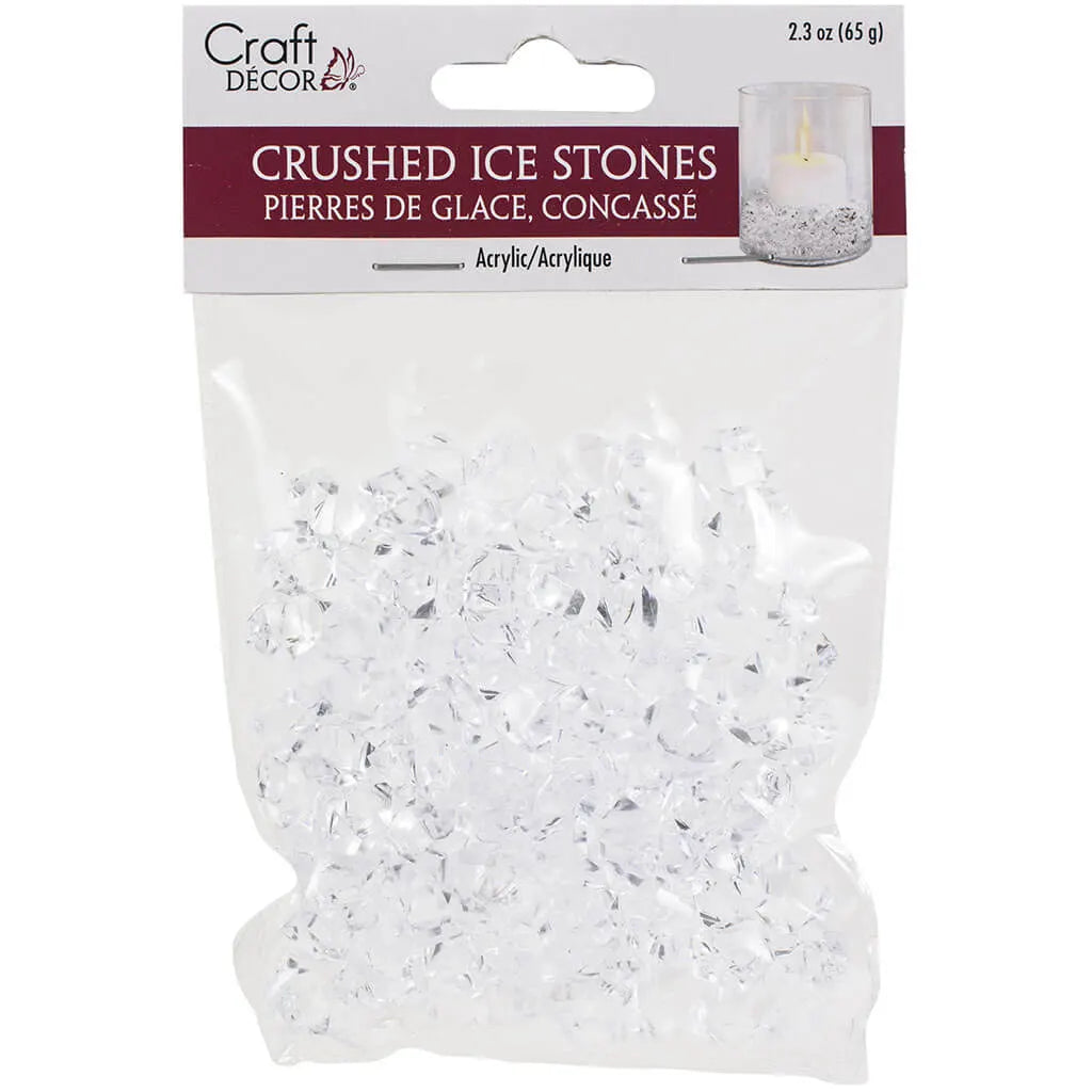 Craft D�cor: 65g Crushed Ice Acrylic Stones Sml 1.5cmx1.2cm