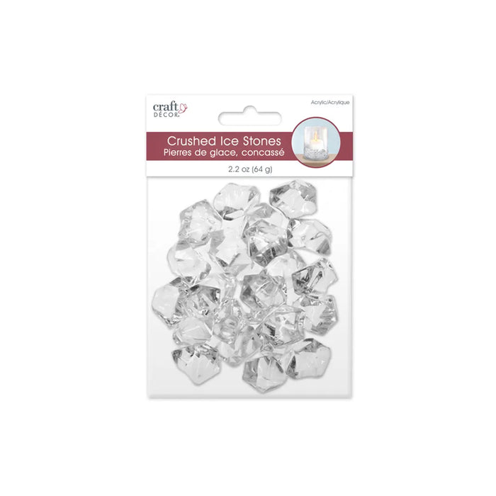 Craft D�cor: 65g Crushed Ice Acrylic Stones Med 2.5cmx2cm