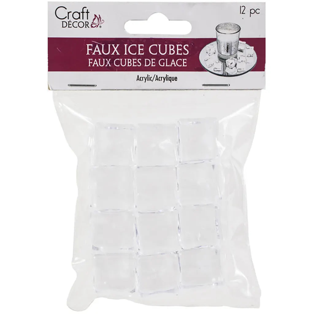 Craft D�cor: Sml Faux Acrylic Ice Cubes 12pc 2*2*2cm