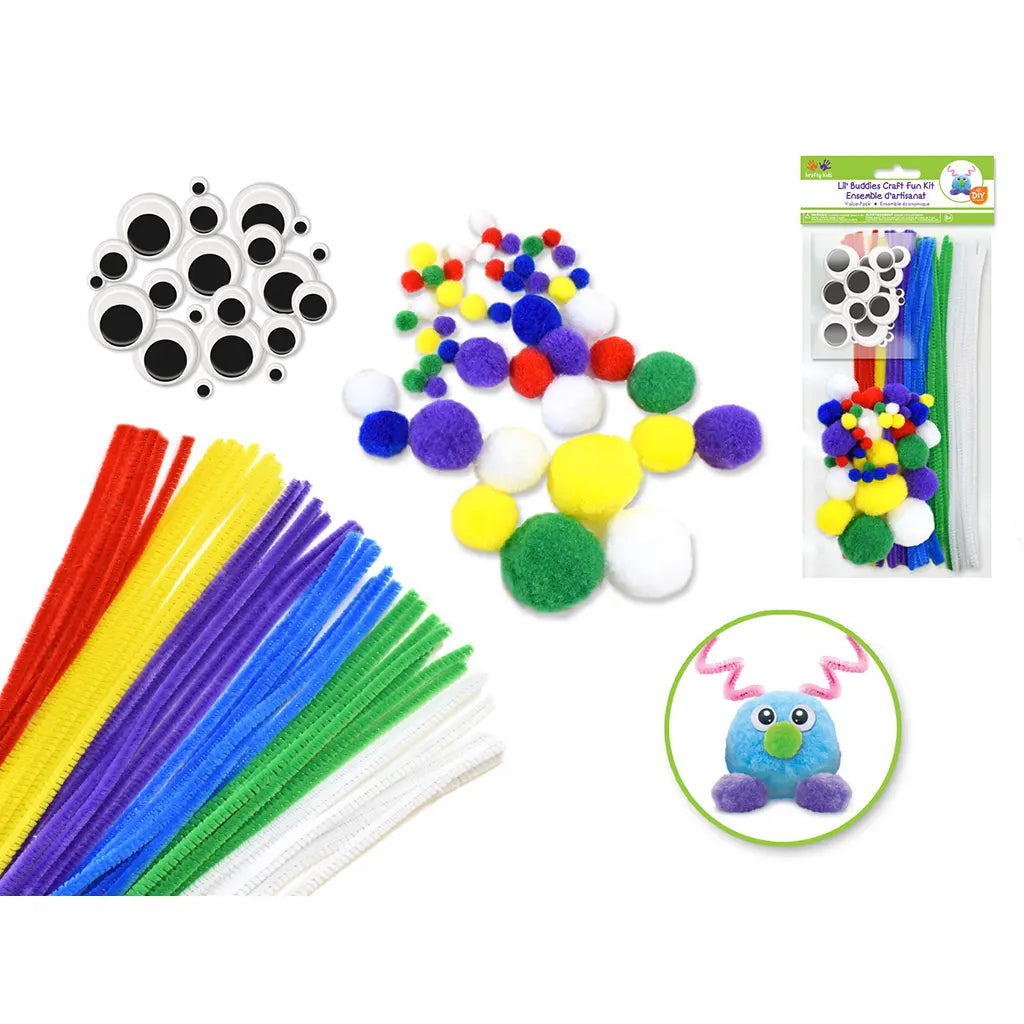 Krafty Kids Kit: DIY Value Craft Pack Chenille/Poms/Eyes Primary