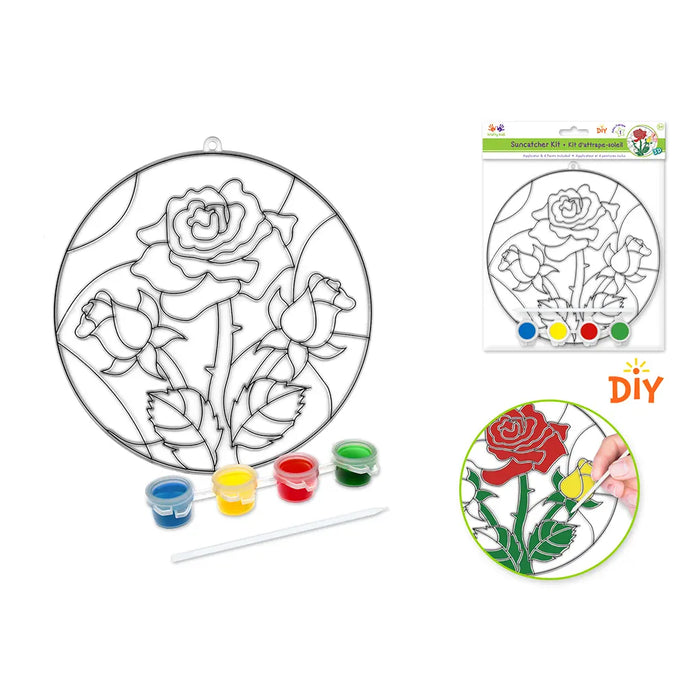 Krafty Kids Kit: 3D DIY 6.8" Suncatcher w/4 Paints&Applicator Roses