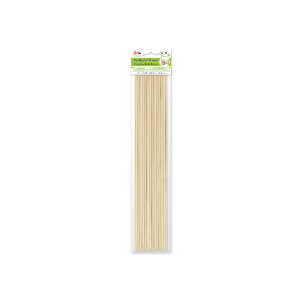 Craftwood: 5/32" (4mm) x 12" Natural Bamboo Dowel 14/pk