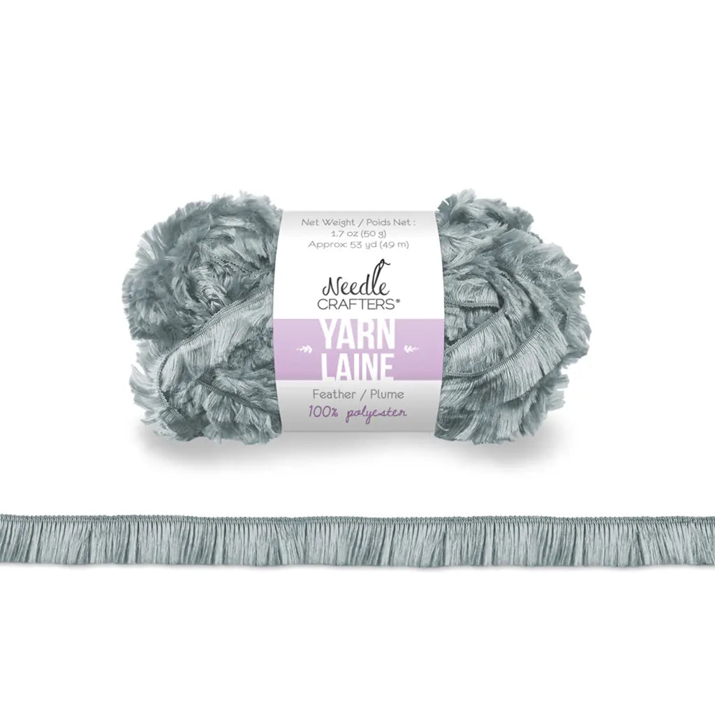 Needlecrafters: 50g Feather Yarn Polyester Ball Cool Grey