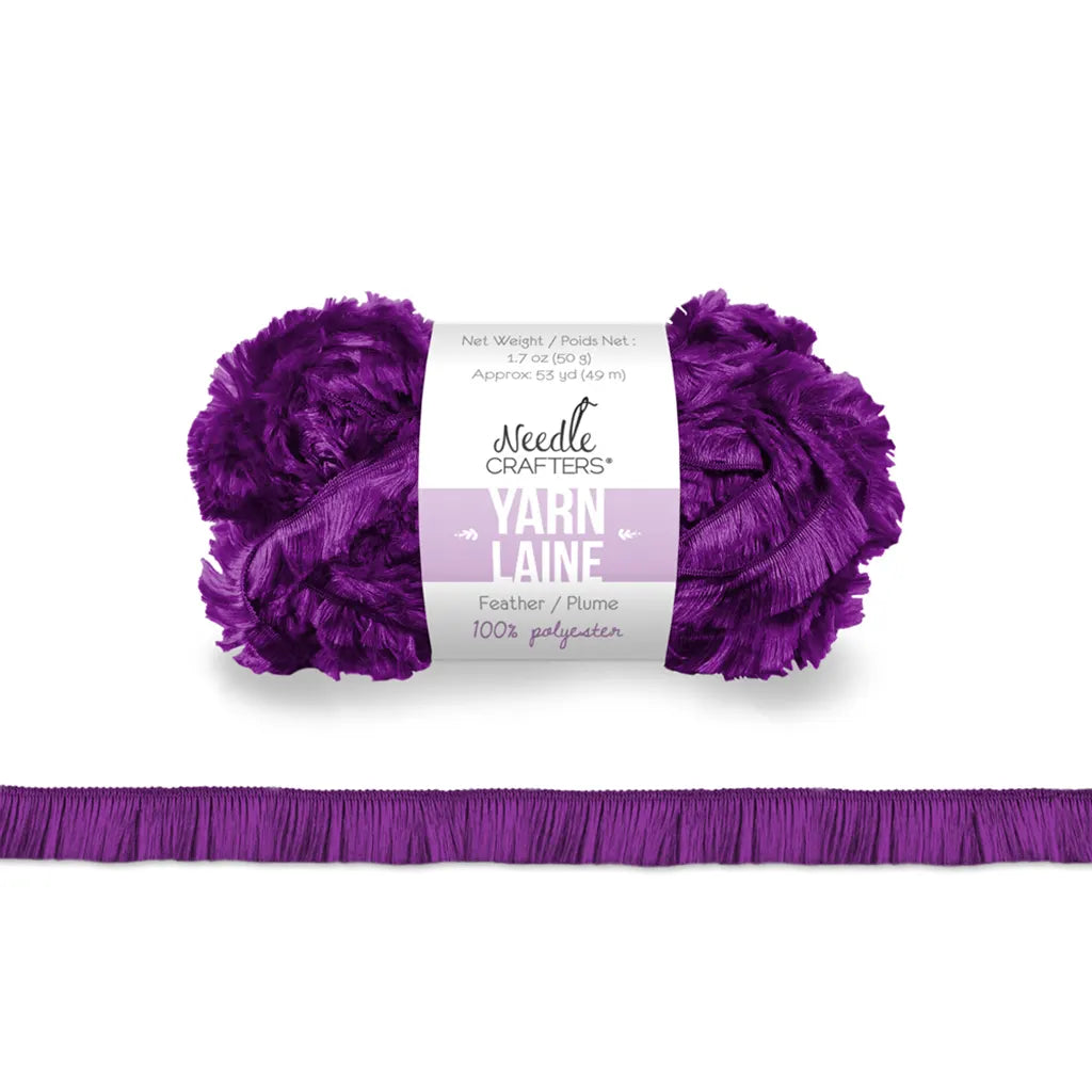 Needlecrafters: 50g Feather Yarn Polyester Ball Deep Purple