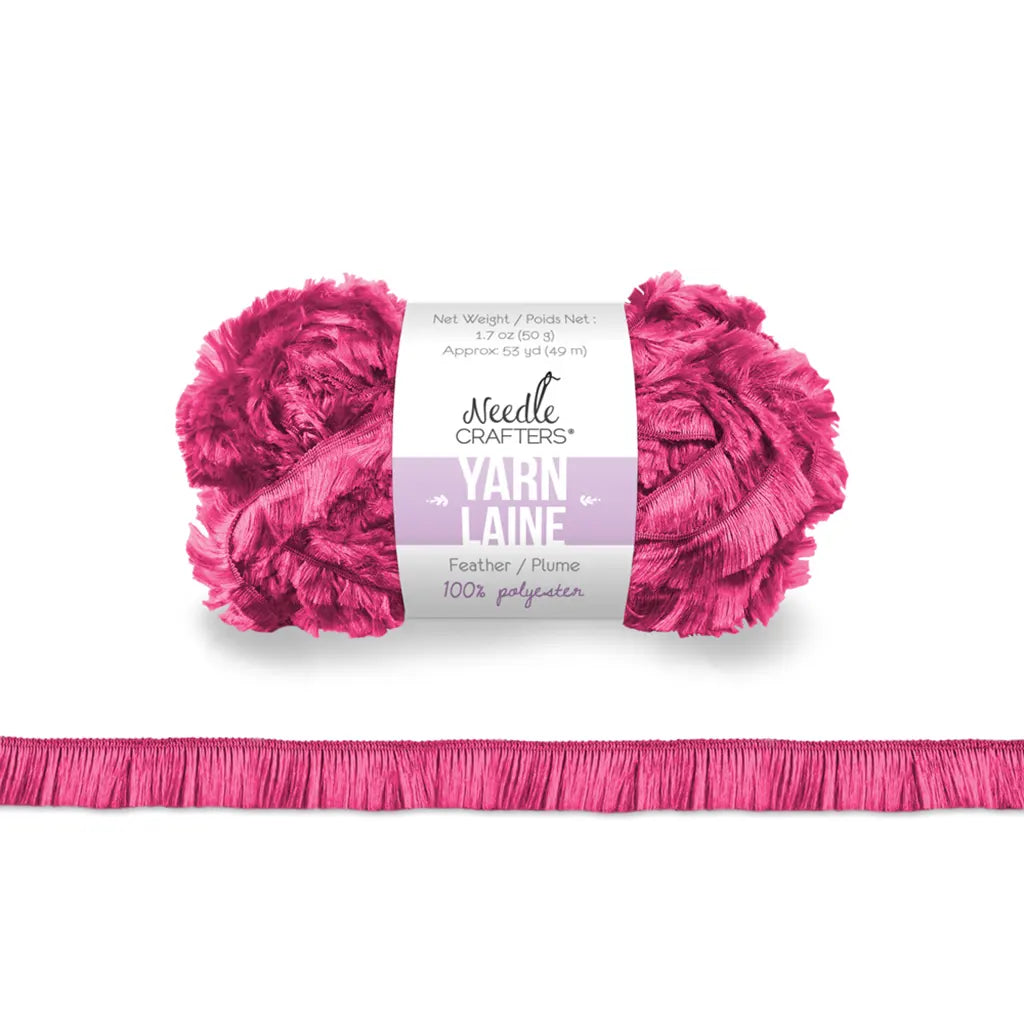 Needlecrafters: 50g Feather Yarn Polyester Ball Hot Pink