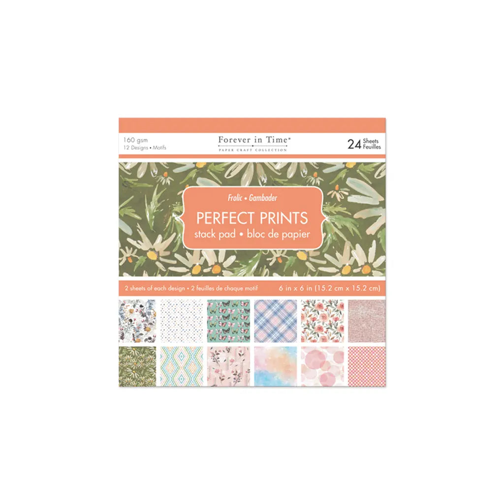 Paper Pads: 6"x6" Perfect Prints Stack Packs x24 Asst  S) Marbled