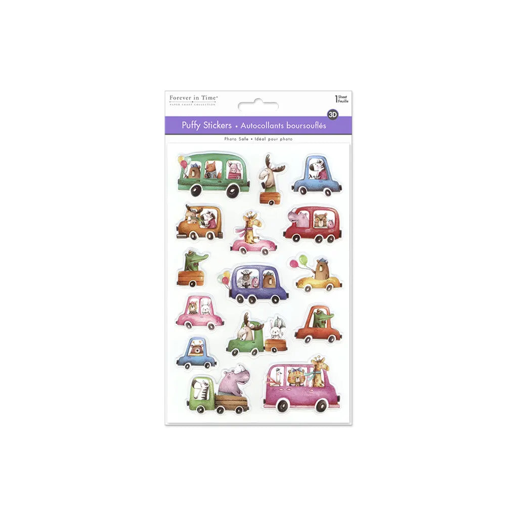 Paper Craft Sticker: 5.5"x8.3" 3D Puffy Texture Effects Road Trip