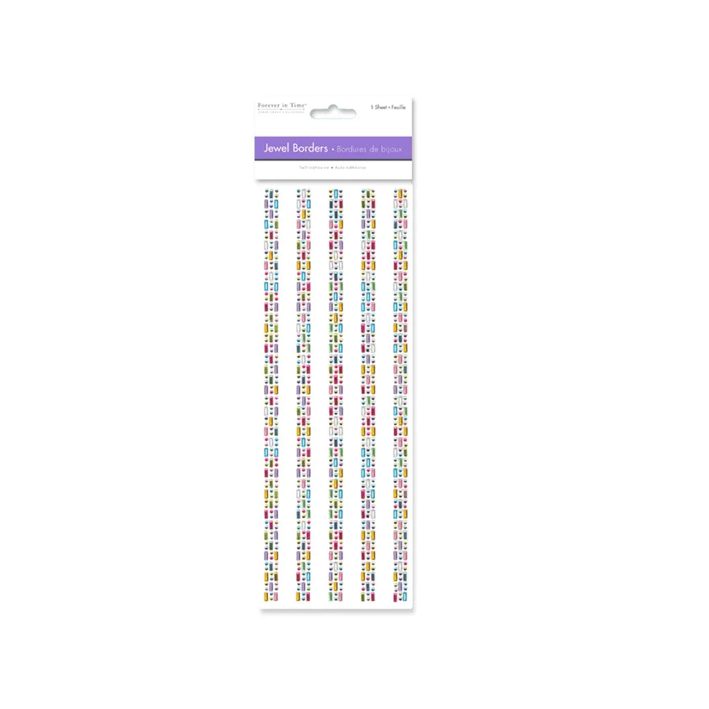 Paper Craft Sticker: 10cmx27cm Jewel Borders  U) Gem Medley Strip 3