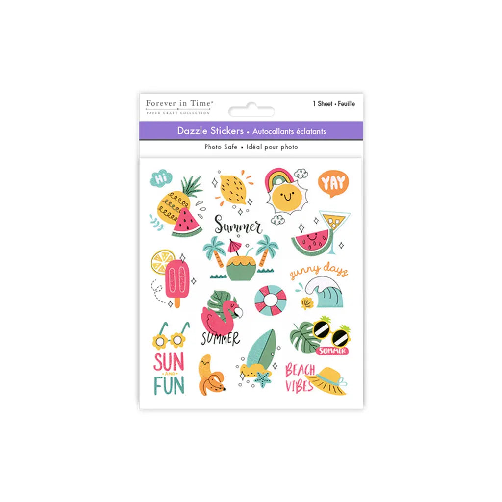 Paper Craft Stickers: 6"x6.5" Dazzle Effects Sun and Fun