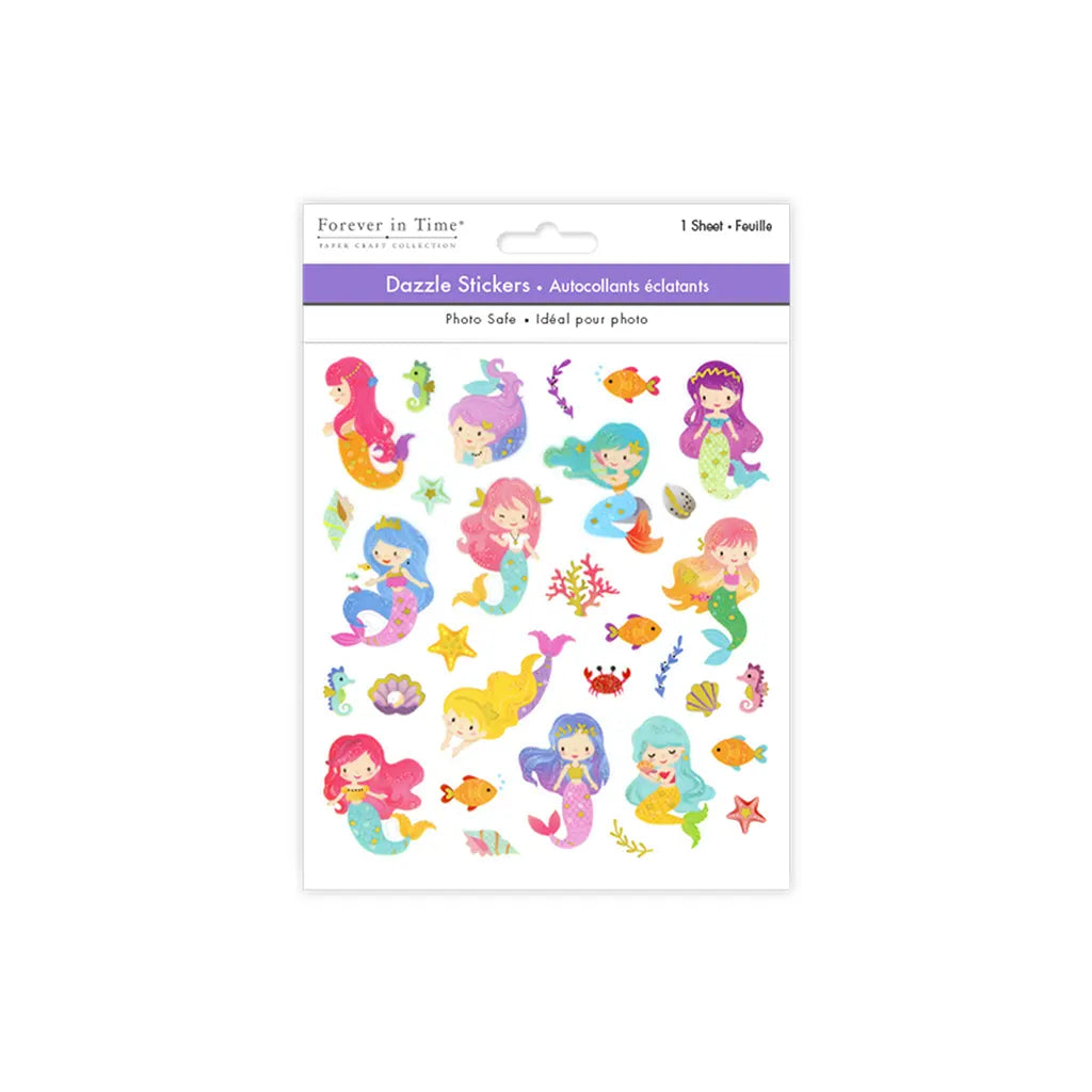 Paper Craft Stickers: 6"x6.5" Dazzle Effects Mermaid Tale