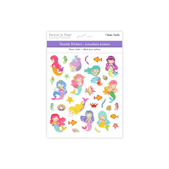 Paper Craft Stickers: 6"x6.5" Dazzle Effects Mermaid Tale