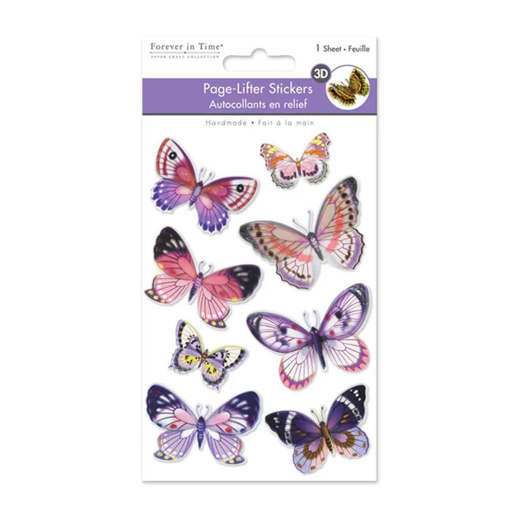 Paper Craft Sticker: Handmade 3D Page-Lifters Creased Butterfly Delight Brown