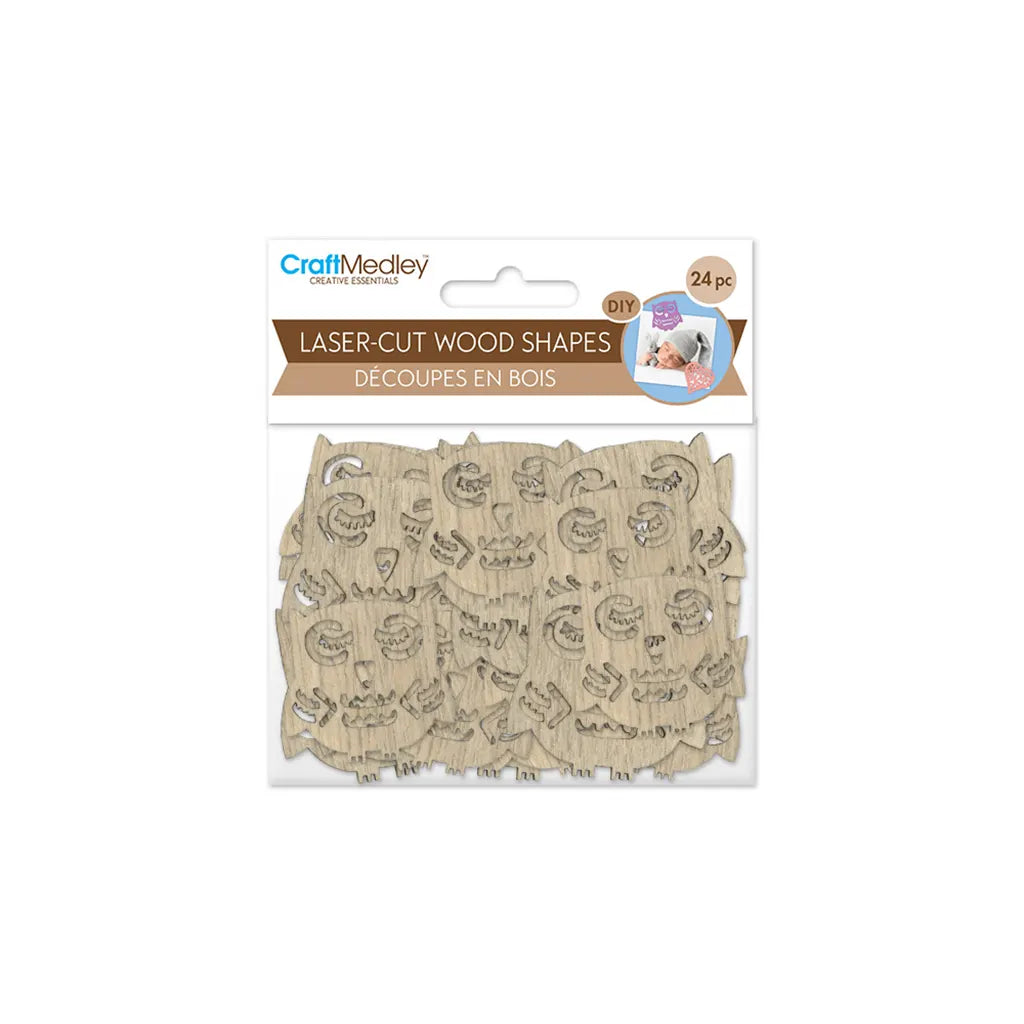 Wood Craft: 3cm+4cm Laser-Cut Ornate Wood Shapes 24pc Owl