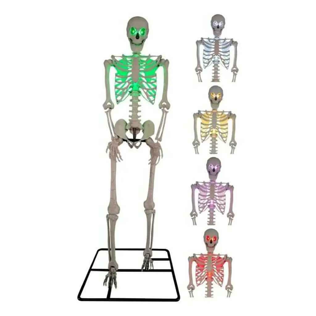 Standing Titan Skeleton with Multicolor Lights, 10ft