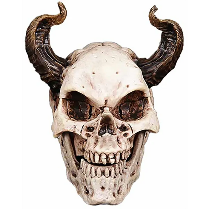 Vinyl Devil Horn Skull, 8in