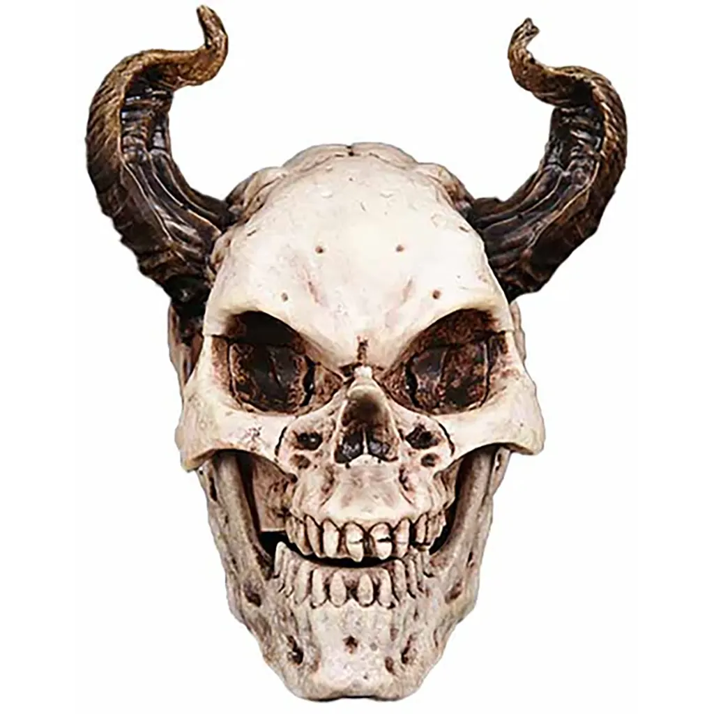 Vinyl Devil Horn Skull, 8in