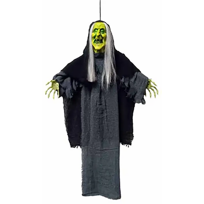 Hanging Witch with Green Face, 3ft