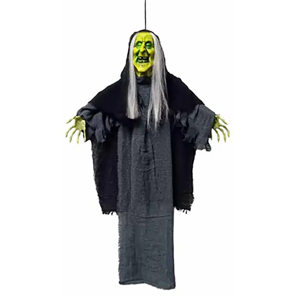 Hanging Witch with Green Face, 3ft