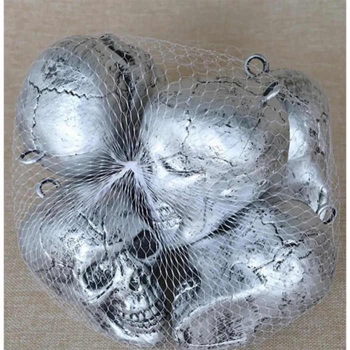 Bag of 6 Silver Plating 3.9in Skulls