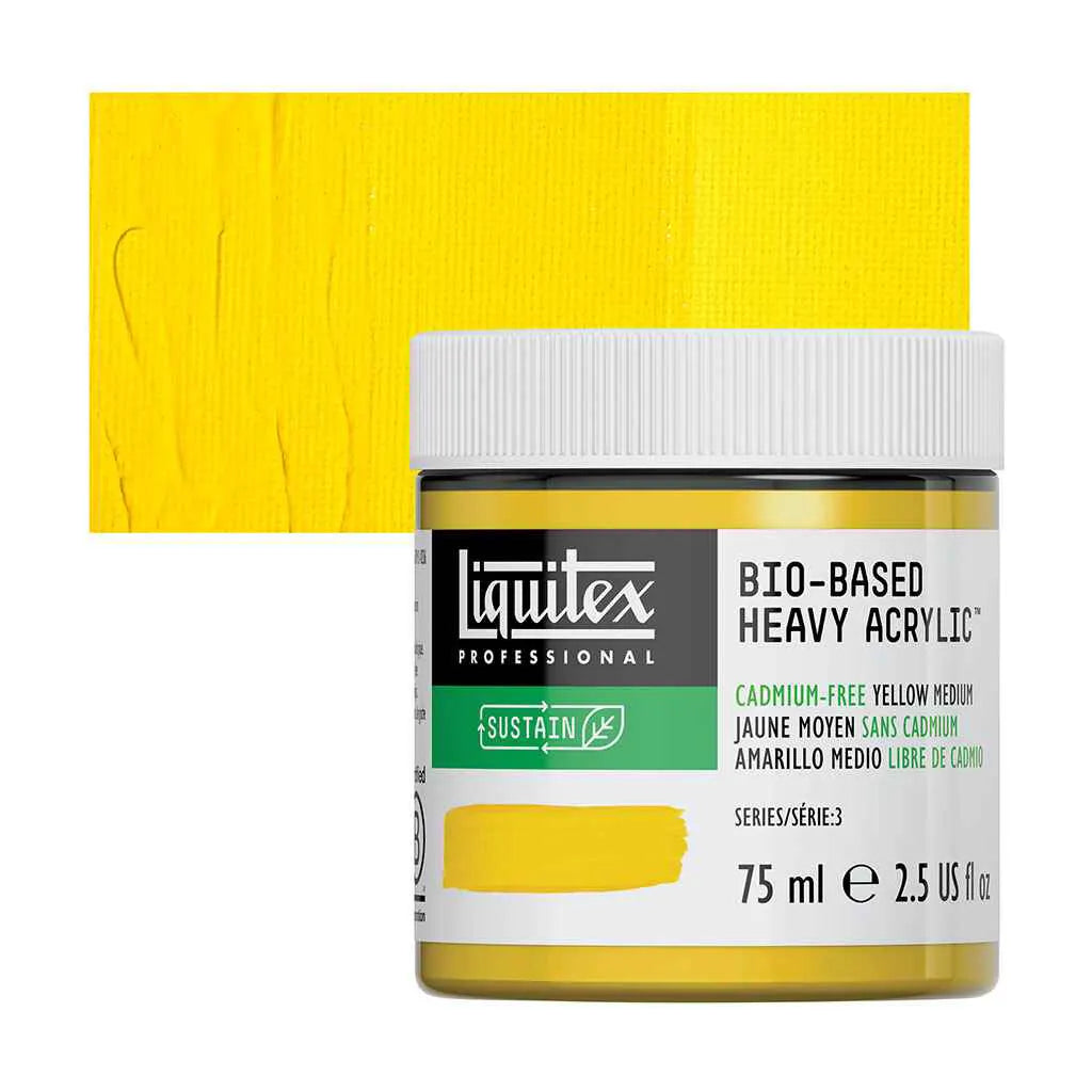Liquitex Bio-Based Heavy Acrylic 75ml (2.54oz) Cadmium Free Yellow Medium S3