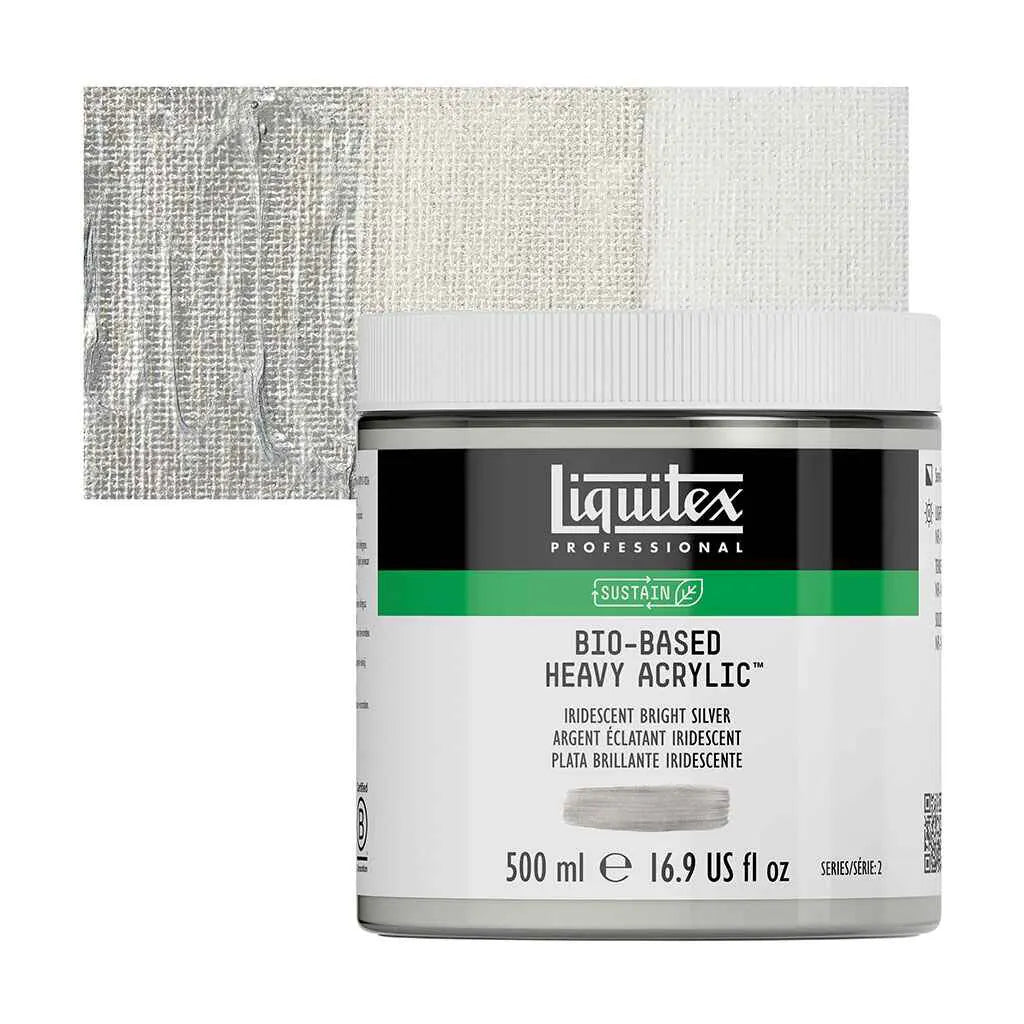 Liquitex Bio-Based Heavy Acrylic 500ml (16.9oz) Iridescent Bright Silver S2