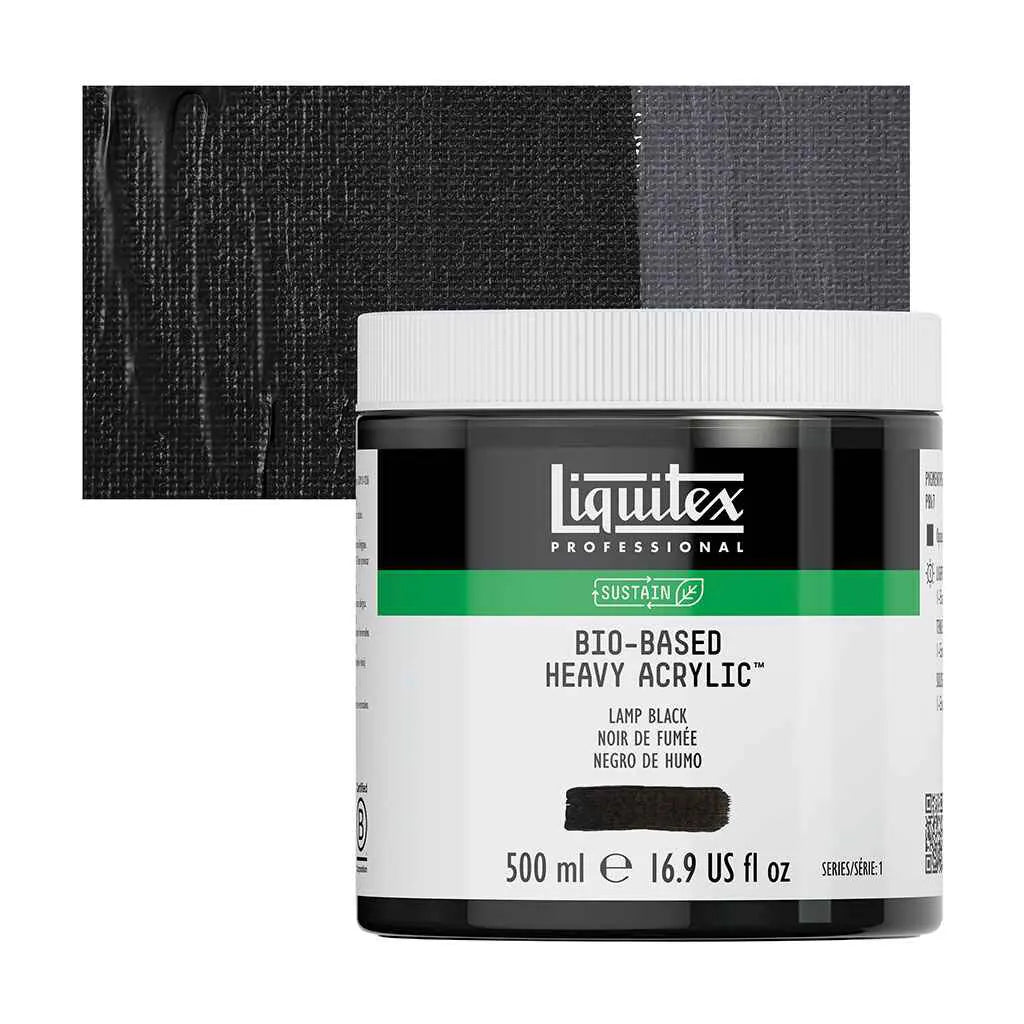 Liquitex Bio-Based Heavy Acrylic 500ml (16.9oz) Lamp Black S1