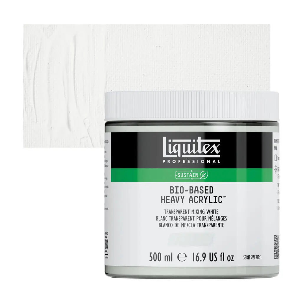 Liquitex Bio-Based Heavy Acrylic 500ml (16.9oz) Transparent Mixing White S1