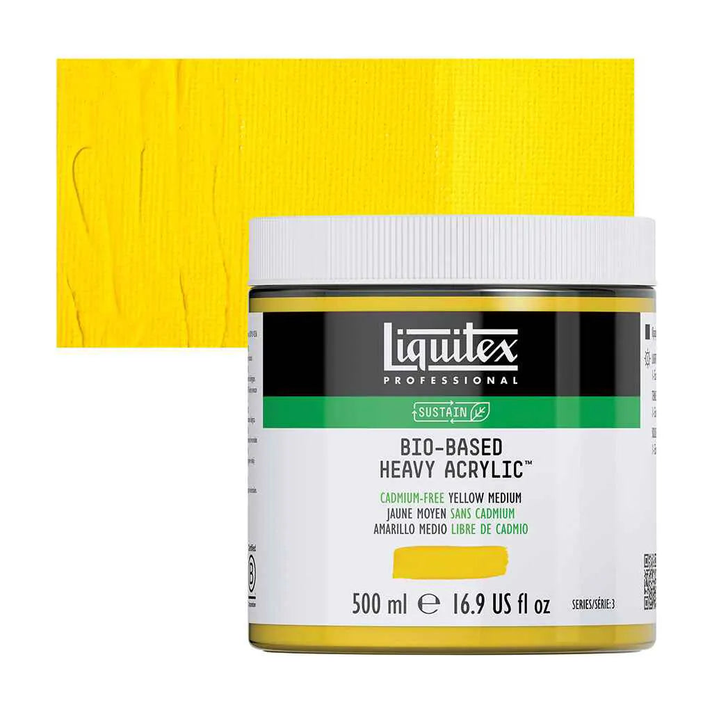 Liquitex Bio-Based Heavy Acrylic 500ml (16.9oz) Cadmium Free Yellow Medium S3