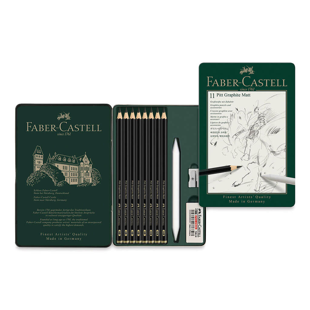 Pitt Graphite Matt Pencils Tin, Set of 11