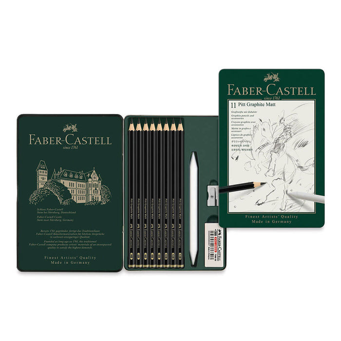 Pitt Graphite Matt Pencils Tin, Set of 11