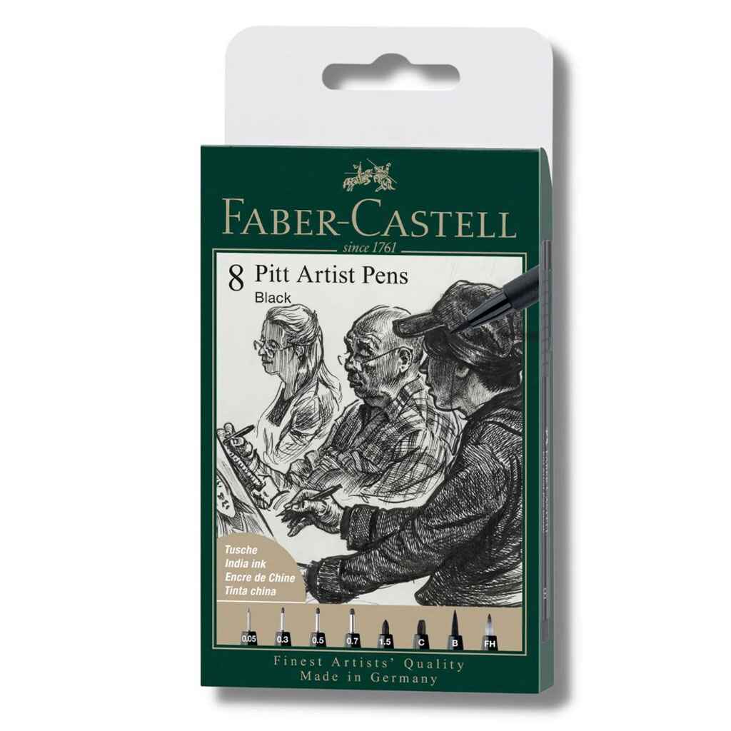 Pitt Artist Pen Set Assorted Nibs 8pc