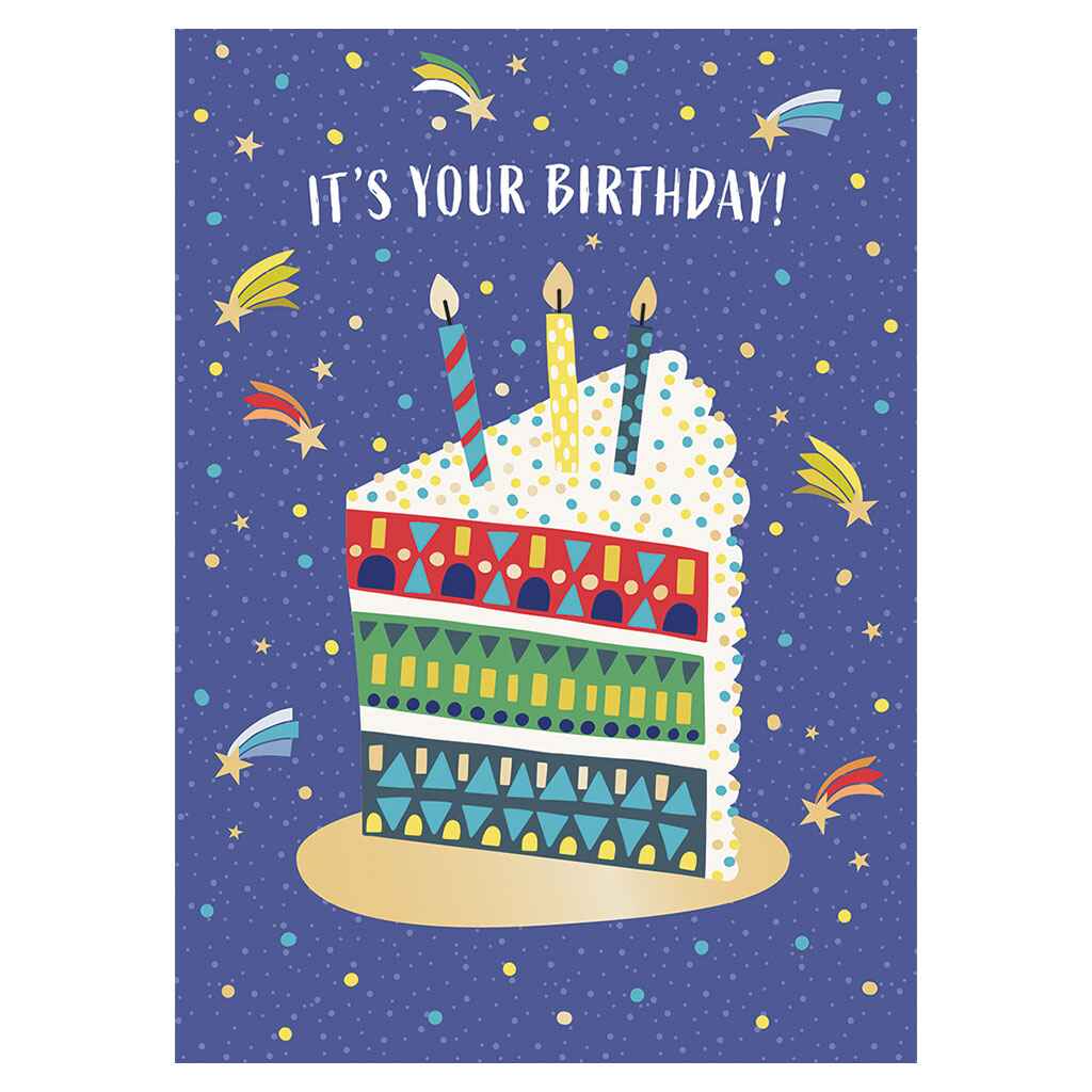 Patterned Birthday Cake Greeting Card