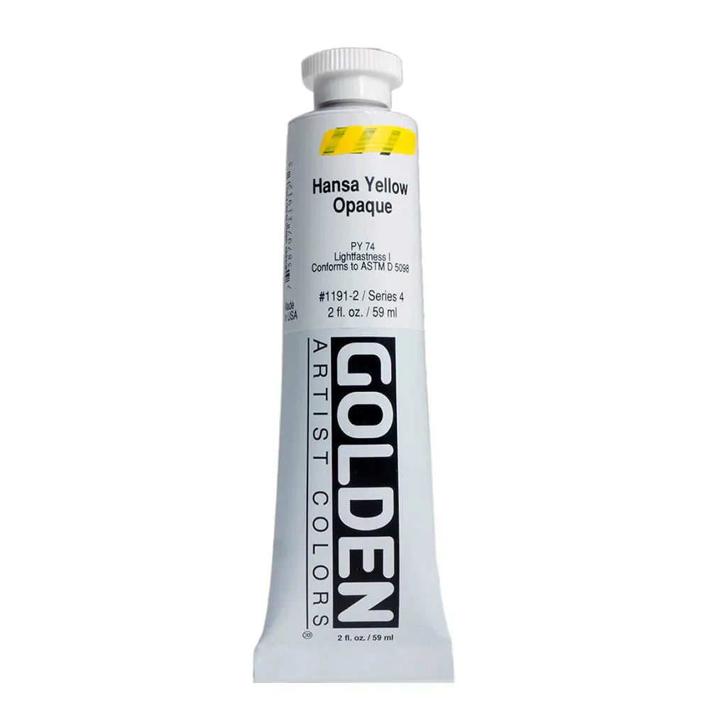 Golden Heavy Body Acrylic 2oz Hansa Yellow Opaque S4