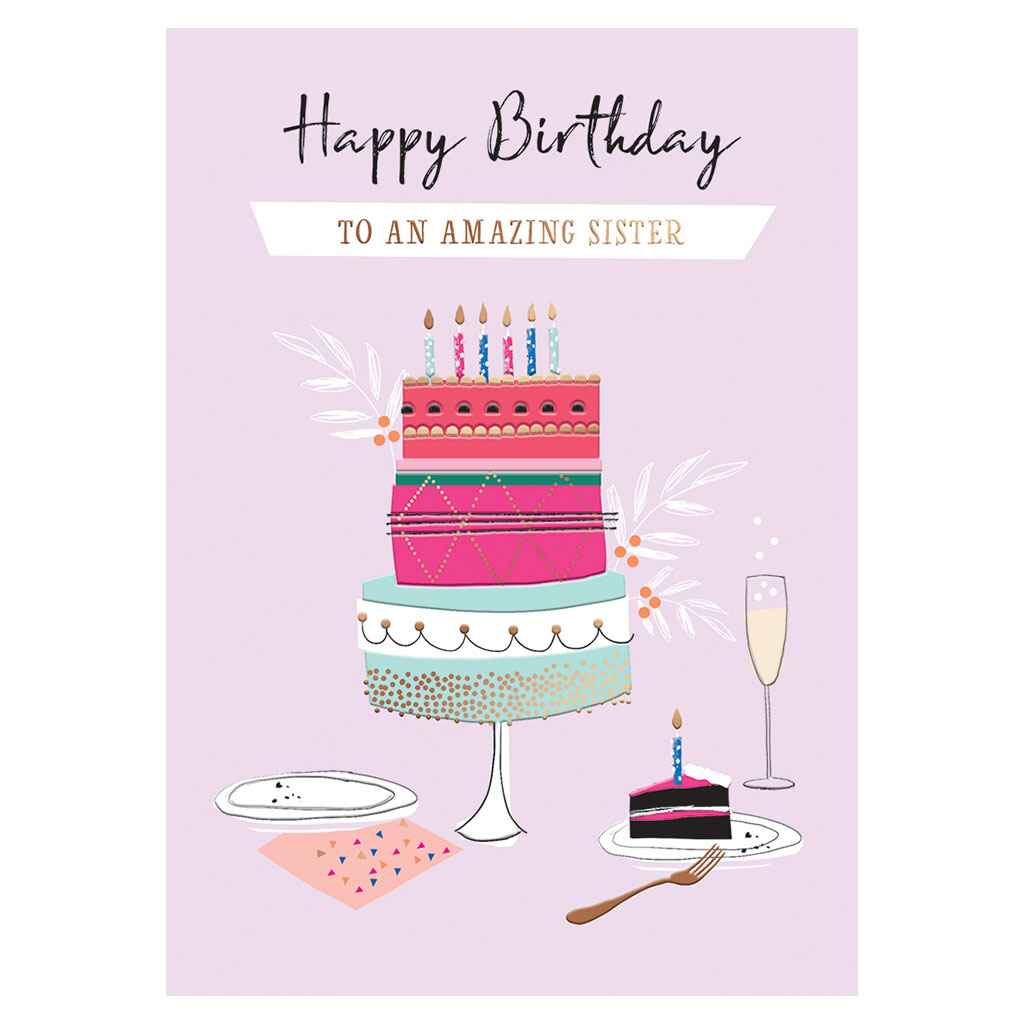 Sister Beautiful Cake Greeting Card