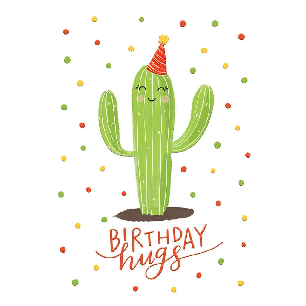 Birthday Hugs Cacti Greeting Card