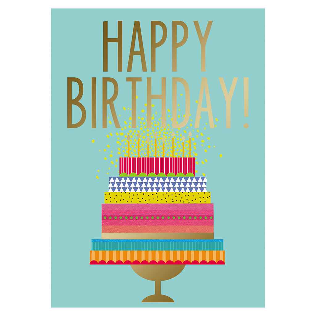 Happy Birthday on Large Cake Greeting Card