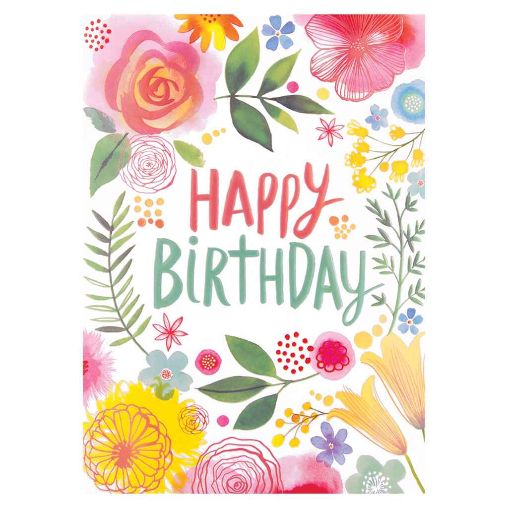 Ring of Flowers Birthday Greeting Card