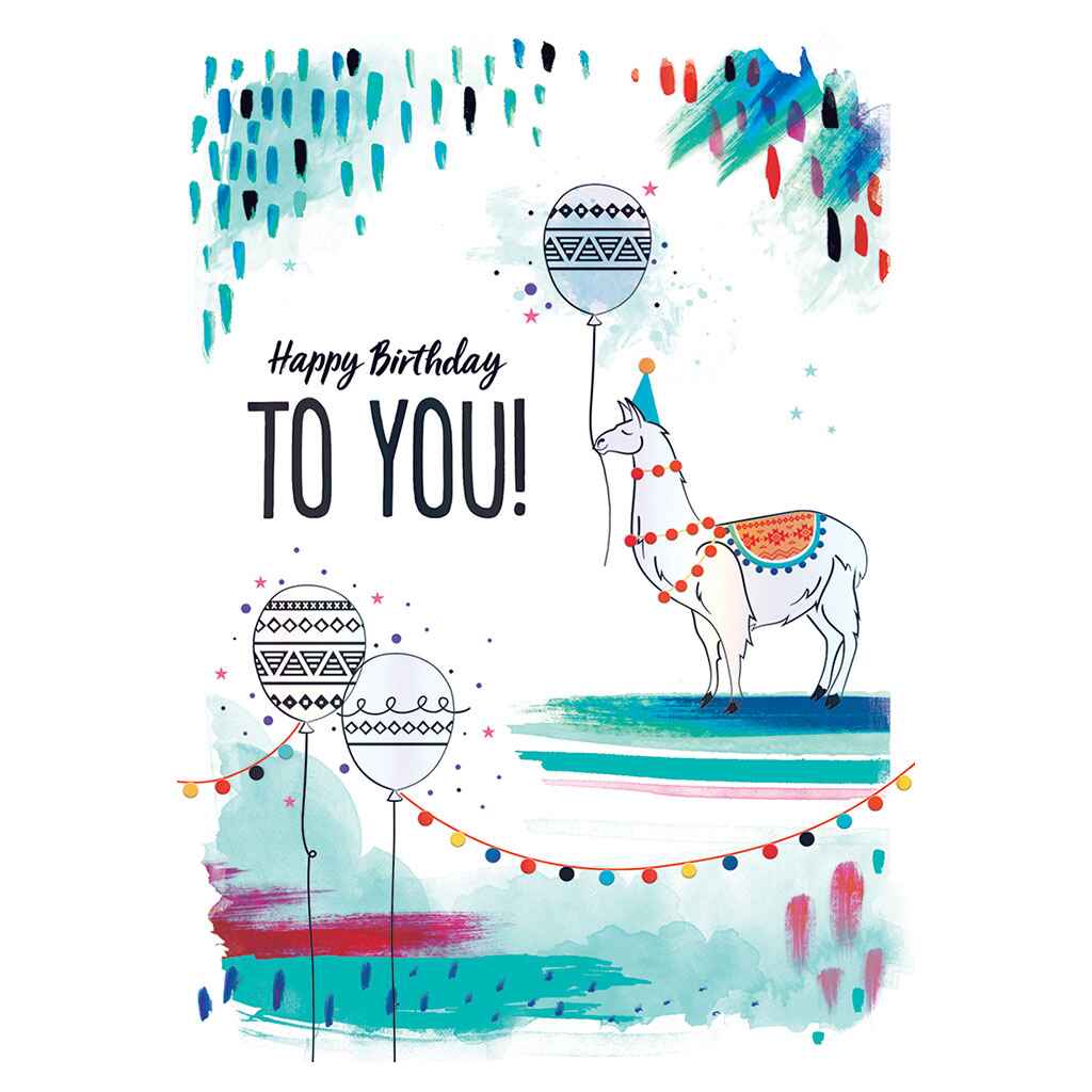 Decorative Birthday Llama Greeting Card