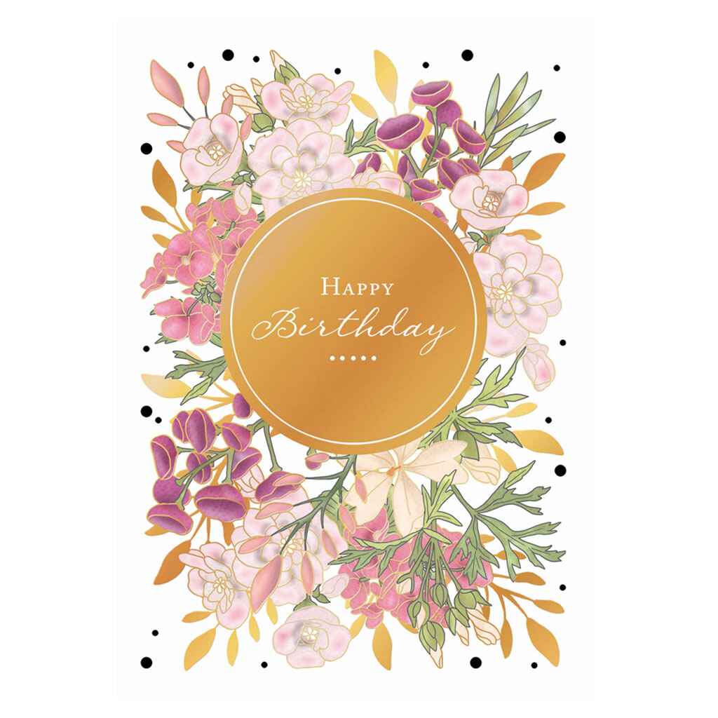 Birthday Floral Bouquet Greeting Card