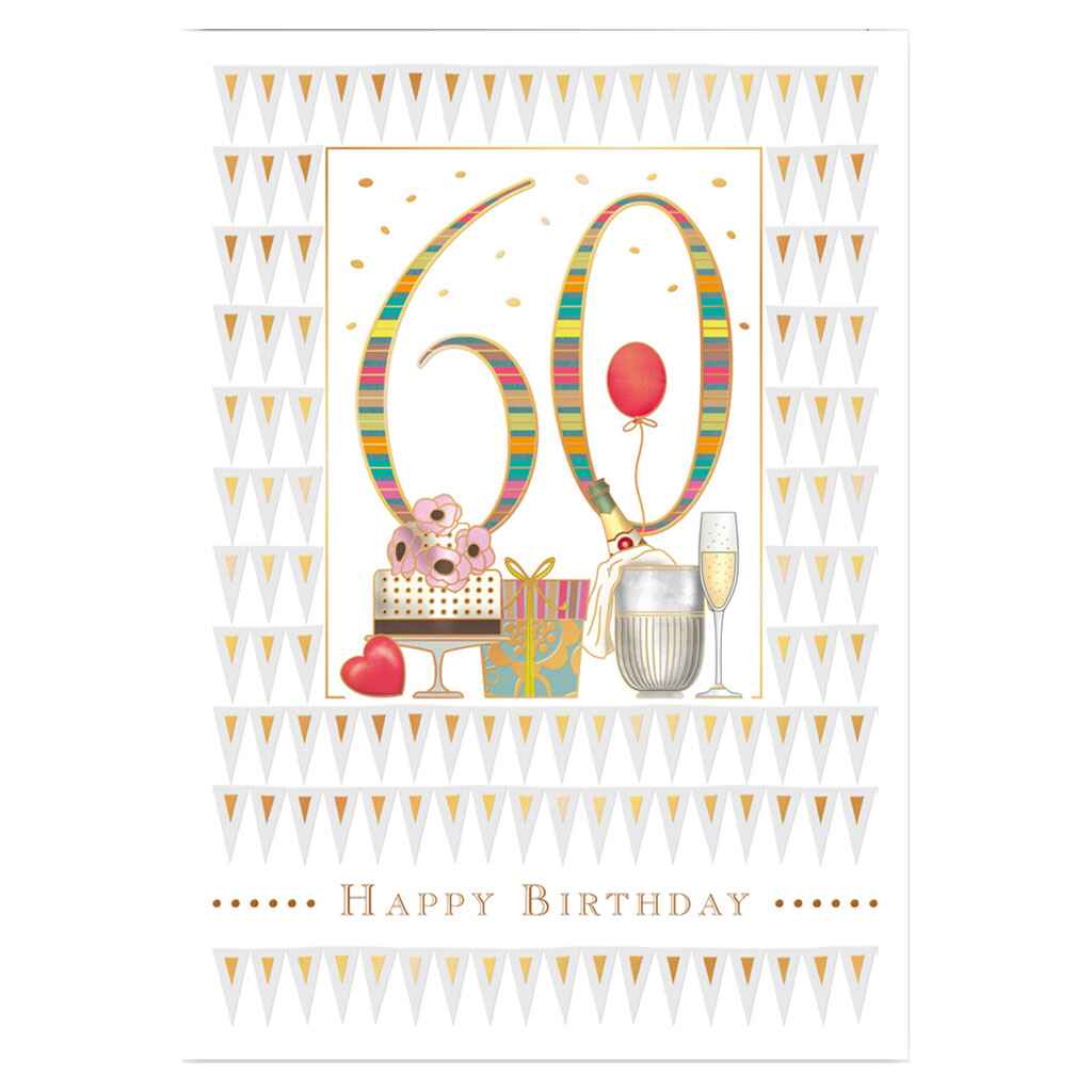 Big 60 Cake and Cocktails Greeting Card