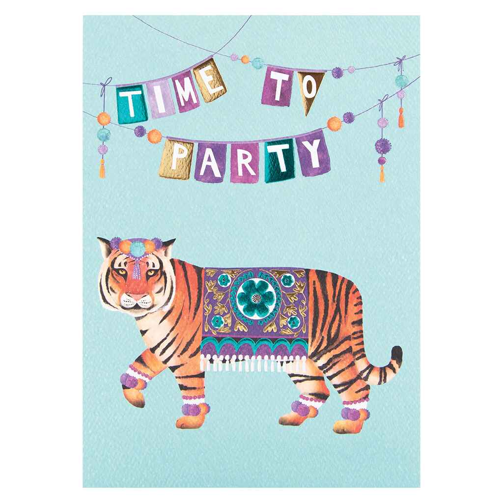 Time to Party Tiger Greeting Card
