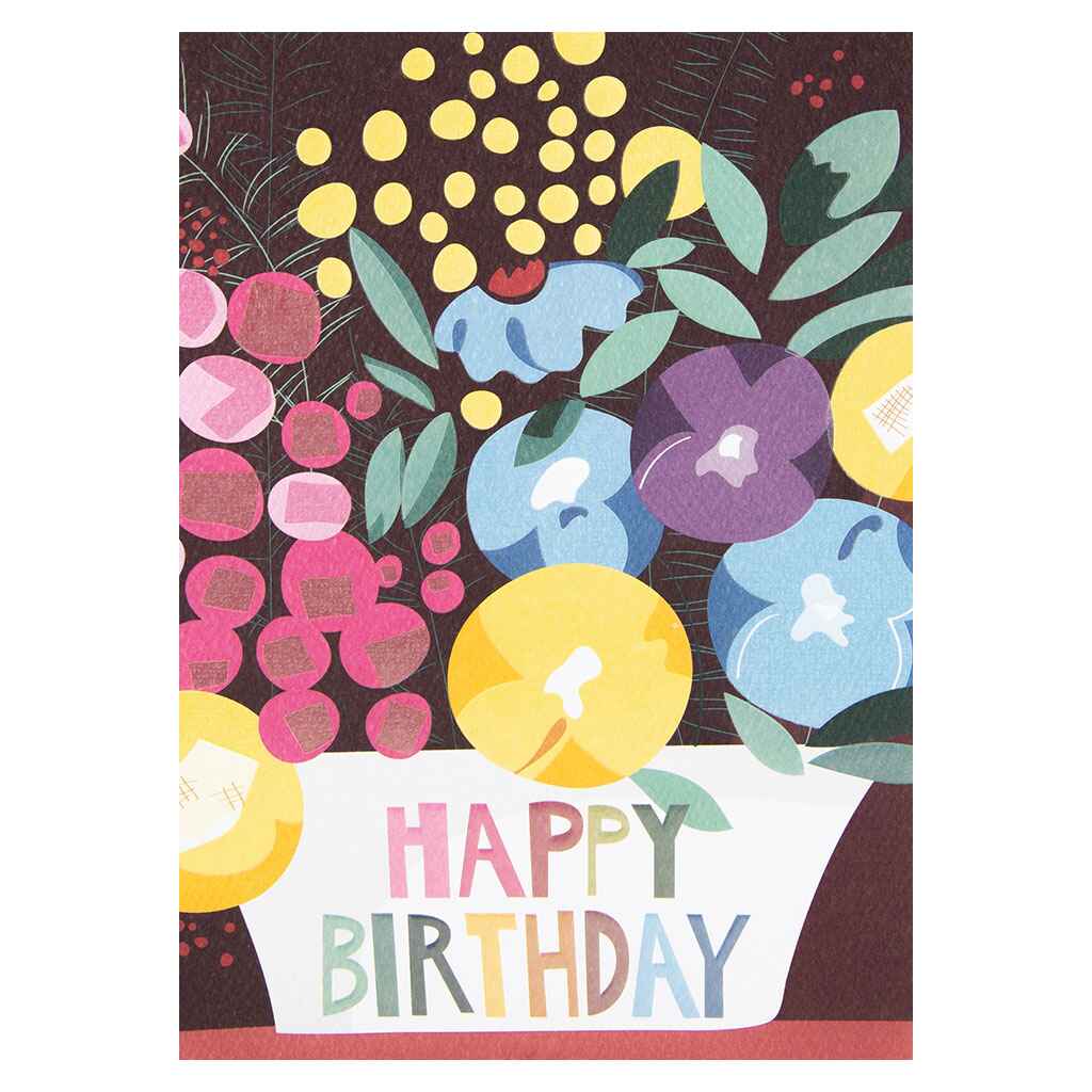 Happy Birthday Flower Box Greeting Card