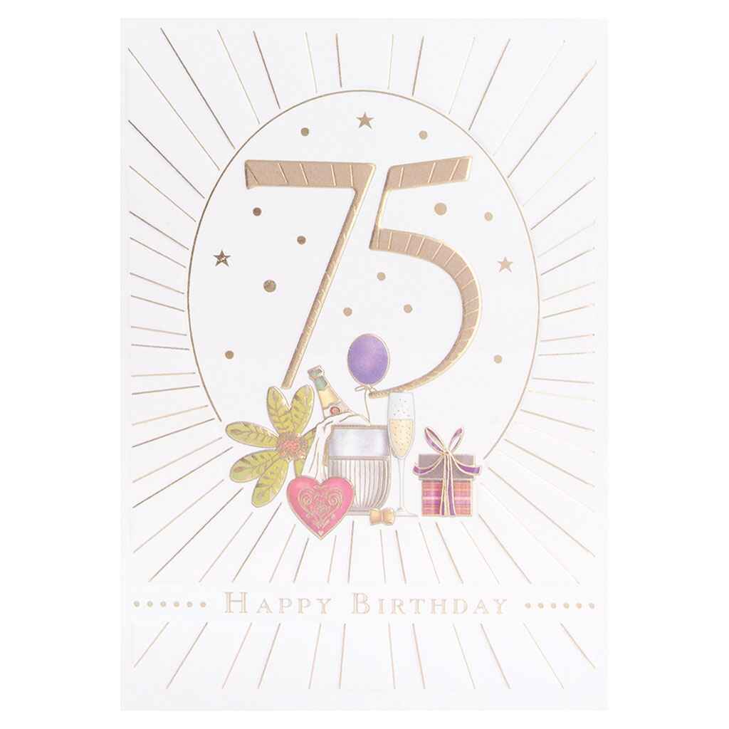 Sophisticated 75th Celebration Greeting Card