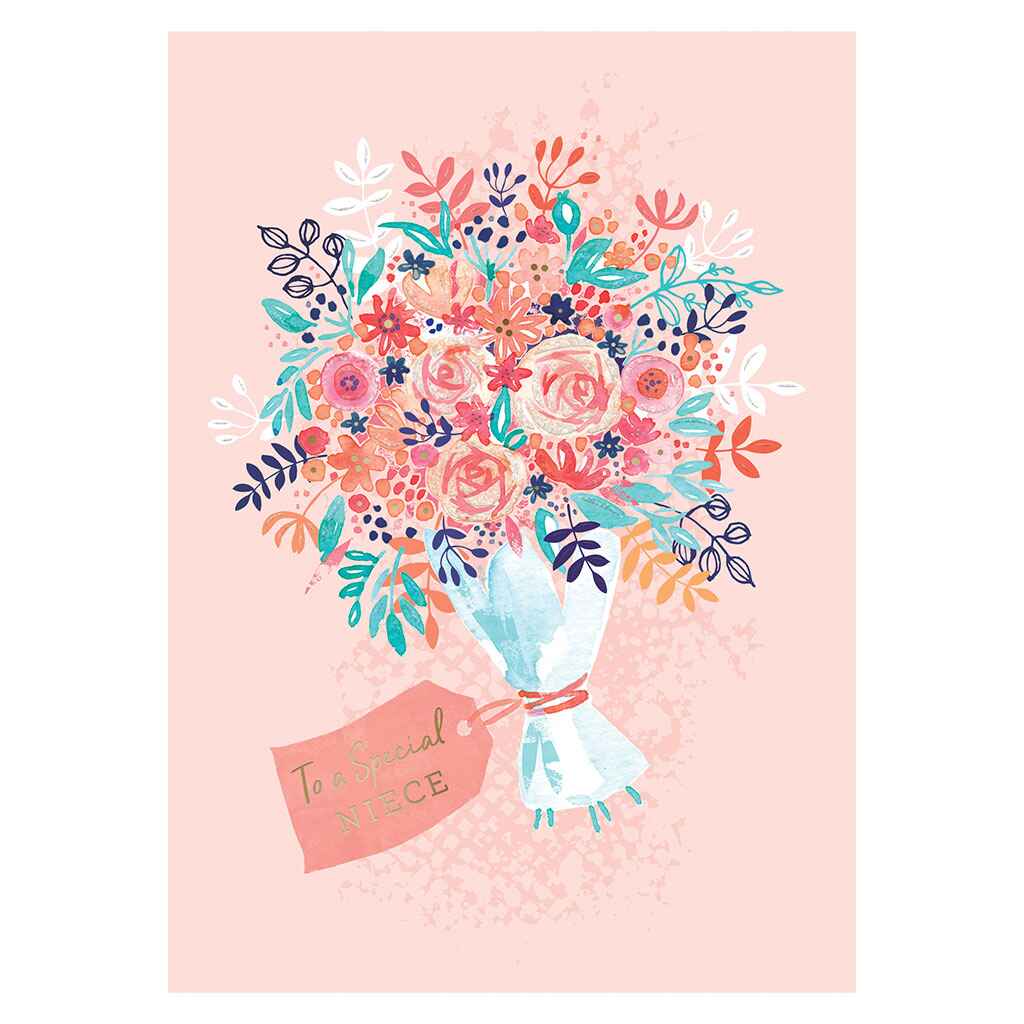 Niece Beautiful Bouquet Greeting Card