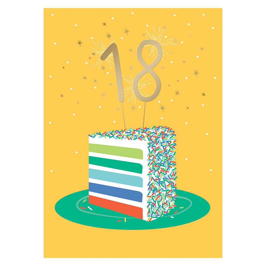 18 on a Cake Greeting Card